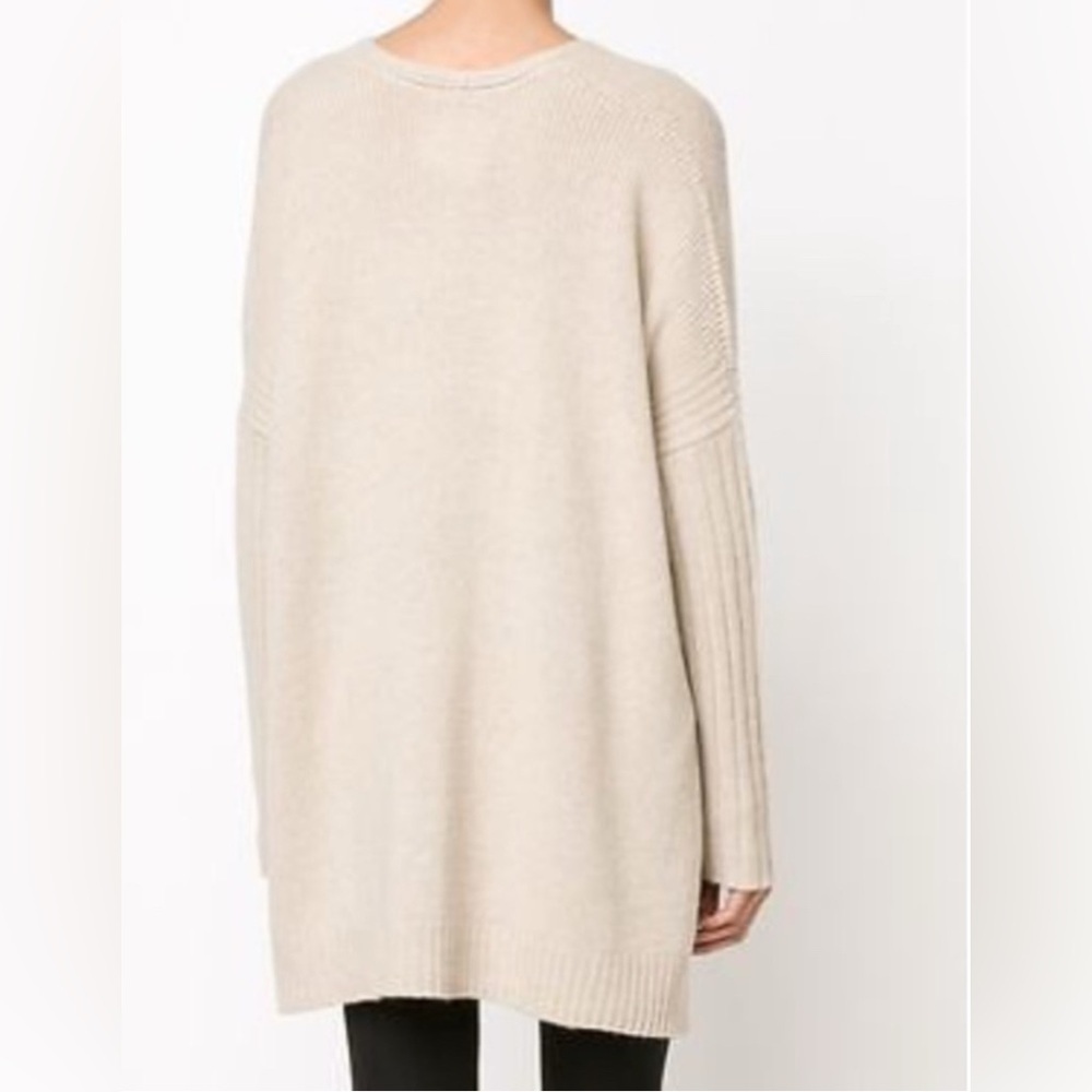 Vince oversized drop shoulder wool yak long V-Neck Sweater size M - Picture 10 of 12